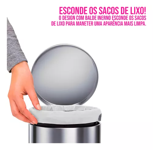 Lixeira Inox 5L com Escova