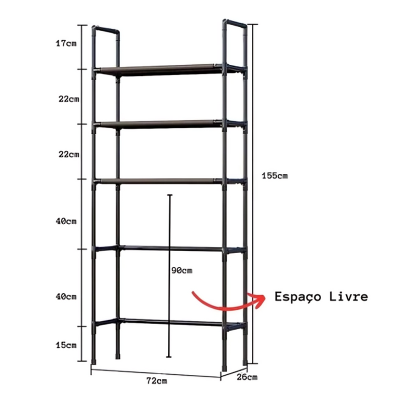 Estante Rack Organizador para Lavanderia e Banheiro