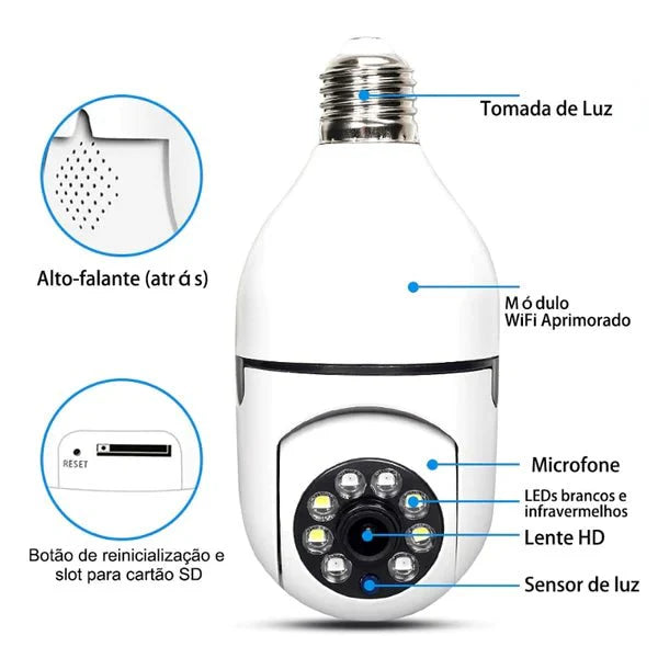 Câmera de Segurança Inteligente Wifi - LampCam